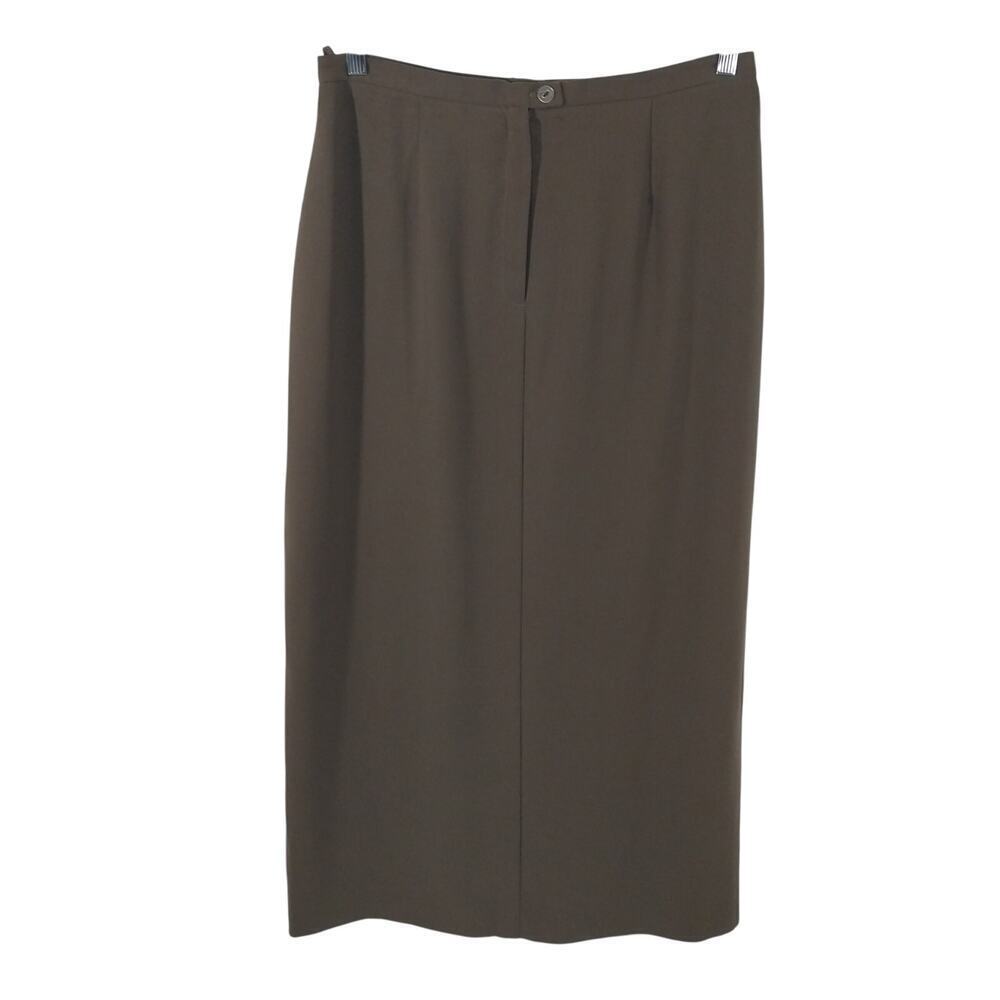 PRESTON & YORK! KHAKI GREEN DRAPEY, FLOWING MICROFIBER 2PC PANTS SUIT! SZ 14 - Picture 6 of 13